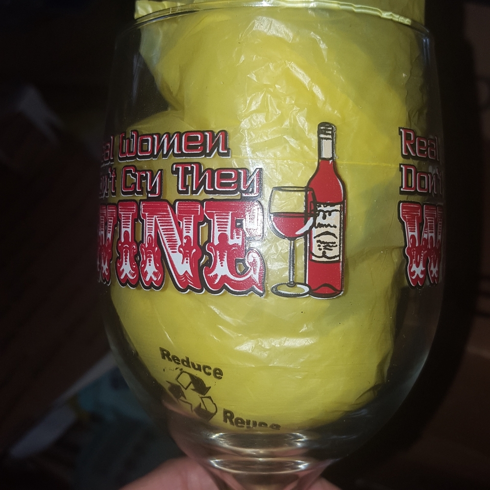 4pc New Wine Glass Real Women Don't Cry They WINE - Picture 13 of 16